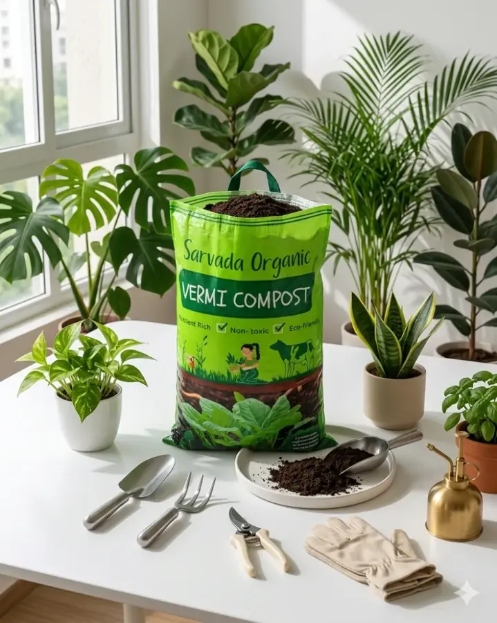Plants thriving after weeks of Sarvada vermicompost